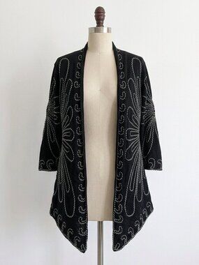 Open Front Cardigan Twist Rope Flower Witchy Whimsigoth Halloween